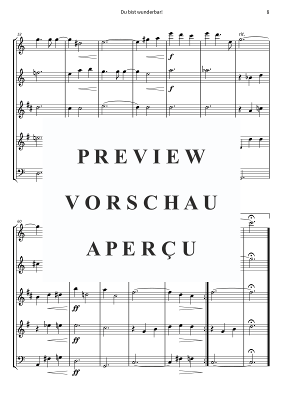 Produktgalerie: Seite 10 von 11 Du bist wunderbar! - Zärtliche Liebeserklärung für Holzbläserquintett, , Holzbläser Quintett