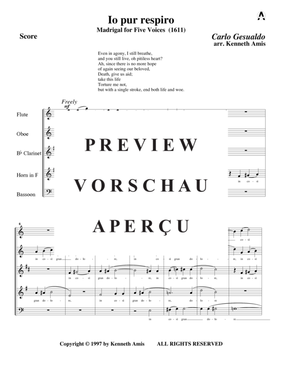 Produktgalerie: Seite 4 von 13 Io pur respiro , , (Holzbläserquintett)