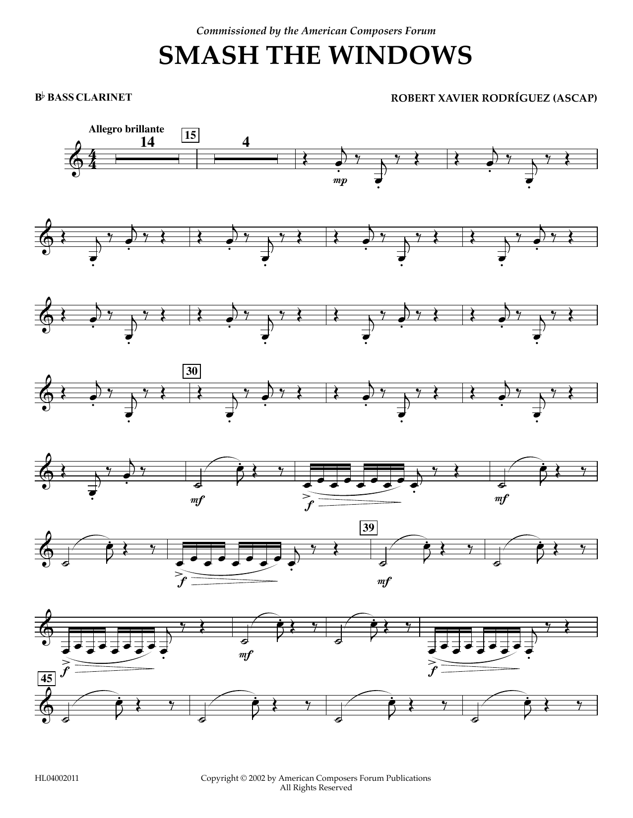 Product picture to: Smash the Windows - Bb Bass Clarinet