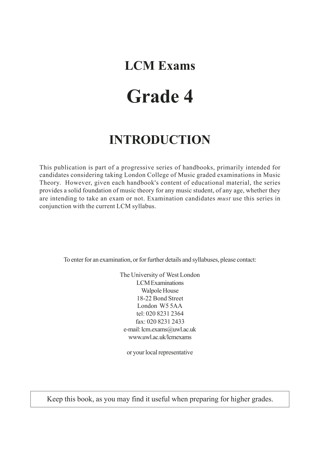 Produktgalerie: Seite 1 von 1 LCME Theory Handbook Grade 4, Barry Draycott and Martyn Williams
