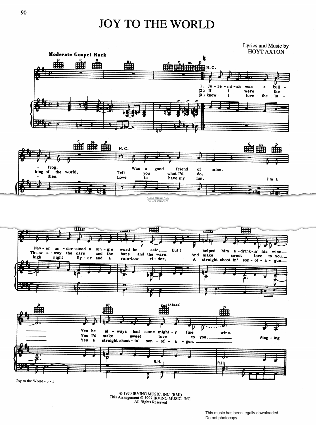 gallery: Joy To The World, Hoyt Axton, Gesang, Gitarre, Klavier