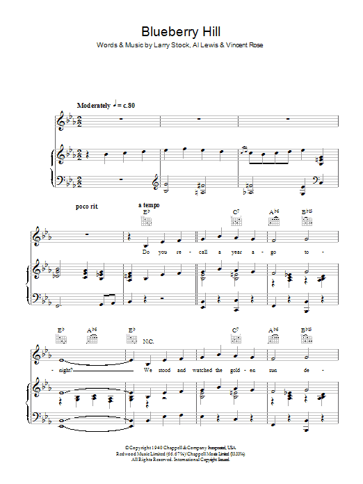 Produktgalerie: Seite 1 von 1 Blueberry Hill, Louis Armstrong, Gesang, Gitarre, Klavier
