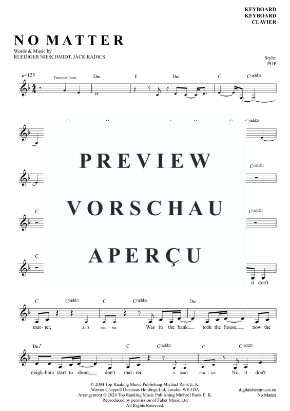Produktgalerie: Seite 2 von 4 No Matter, Radics, Jack, Keyboard