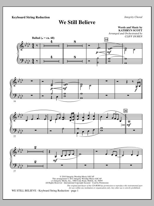 Product picture to: We Still Believe - Keyboard String Reduction