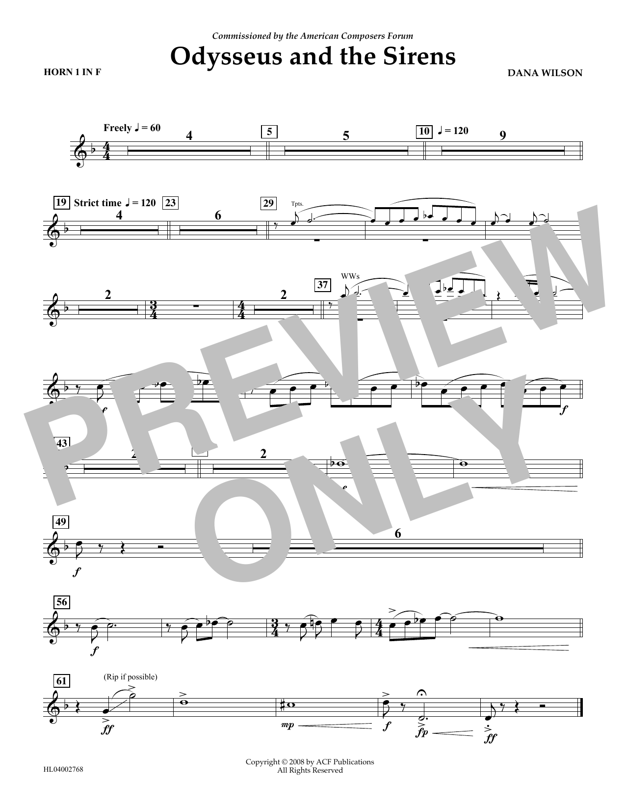 Produktbild zu: Odysseus and the Sirens - F Horn 1