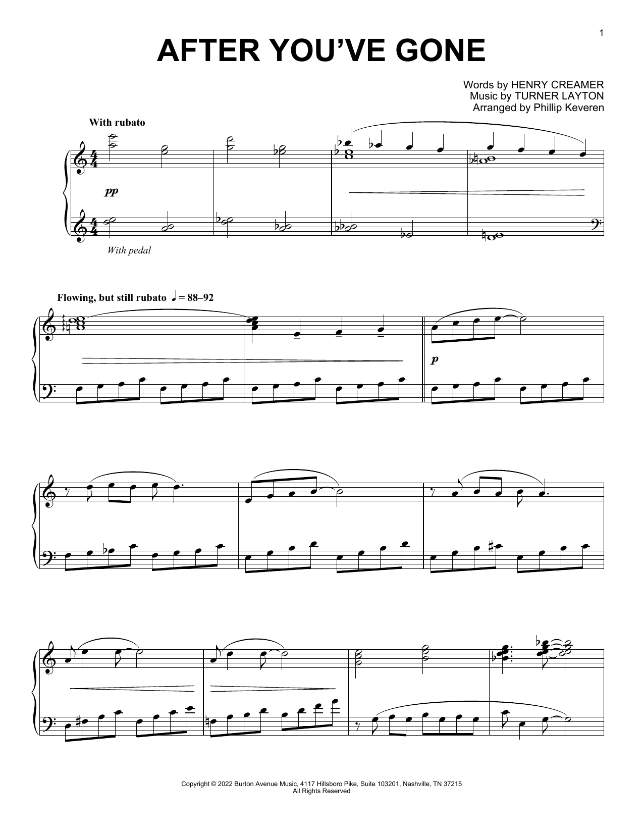 Product picture to: After You've Gone (arr. Phillip Keveren)