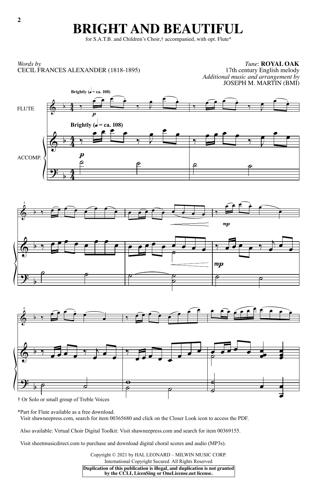 Produktbild zu: Bright And Beautiful (arr. Joseph M. Martin)