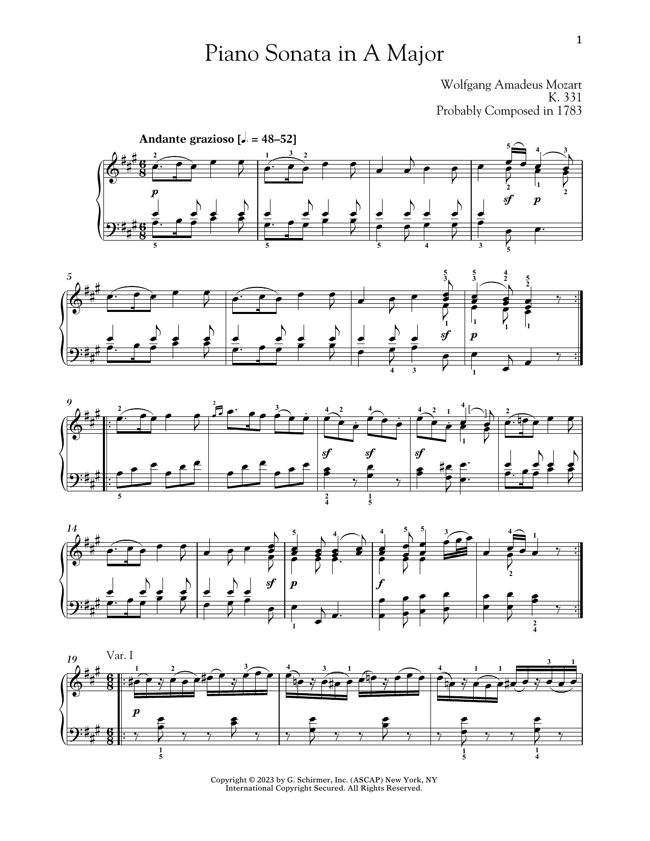 Produktbild zu: Piano Sonata In A Major, K. 331