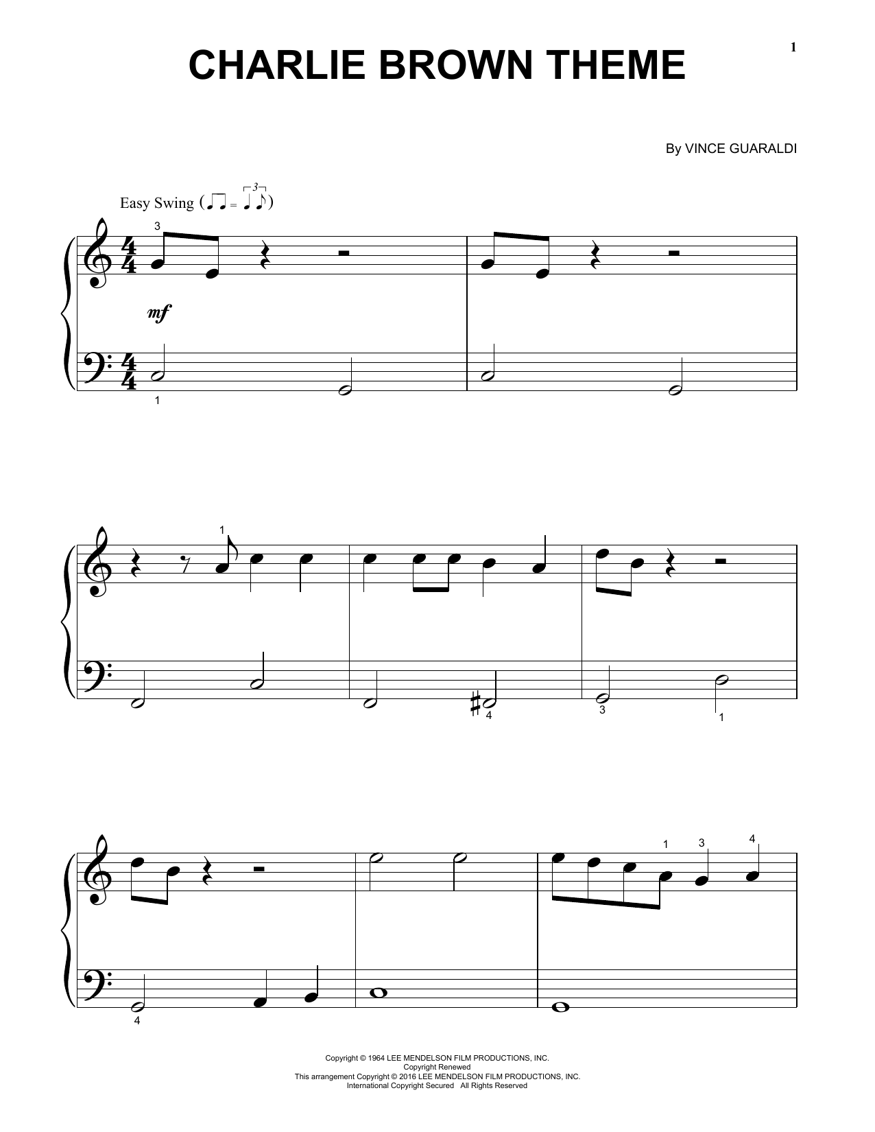 Produktgalerie: Seite 1 von 1 Charlie Brown Theme, Vince Guaraldi, Klavier