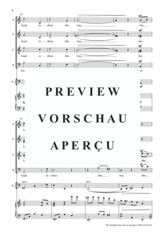 Produktgalerie: Seite 7 von 11 The Twilight turns from Amethyst, , Gemischter Chor, Cello und Klavier