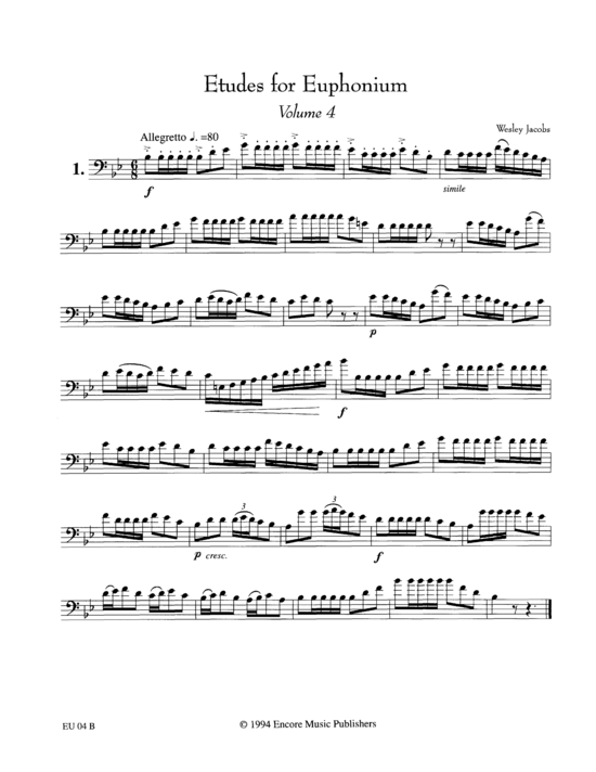 Product picture to: Etudes for Euphonium, Vol. 4 Jacobs
