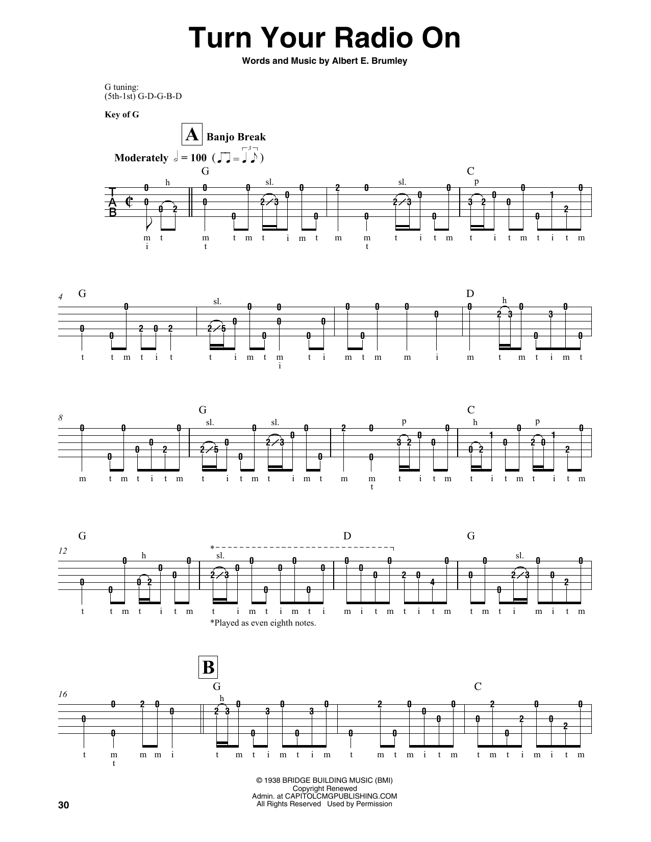 Produktgalerie: Seite 1 von 1 Turn Your Radio On, Albert E. Brumley, Banjo