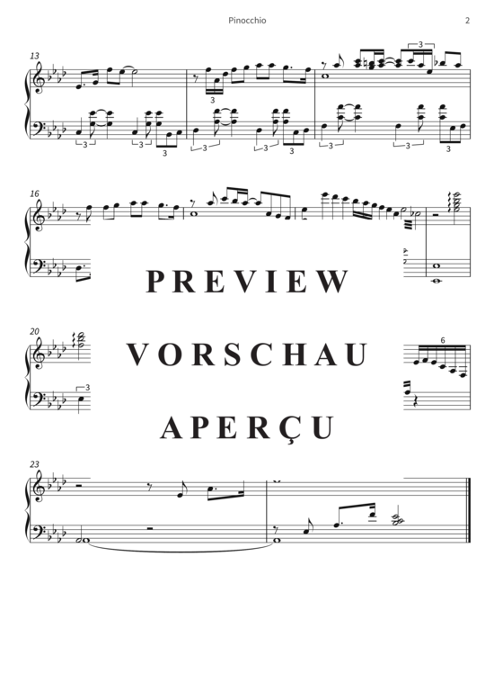 gallery: Pinocchio - Arrangiert für Jazzklavier , , Klavier Solo