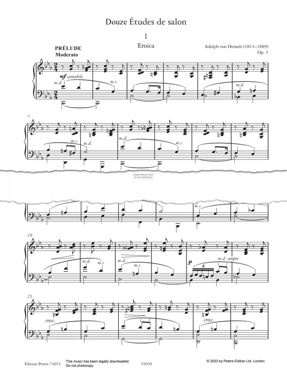 Produktgalerie: Seite 1 von 1 Etude in C minor, Adolph von Henselt, Klavier