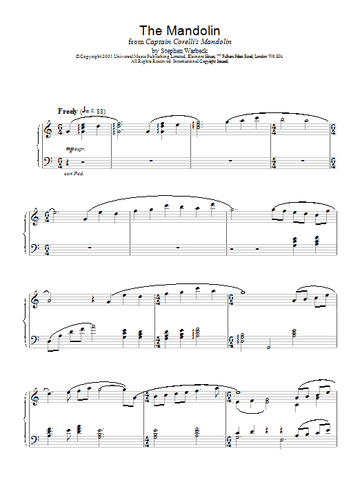 Product gallery: Page 1 of 1 The Mandolin, Stephen Warbeck