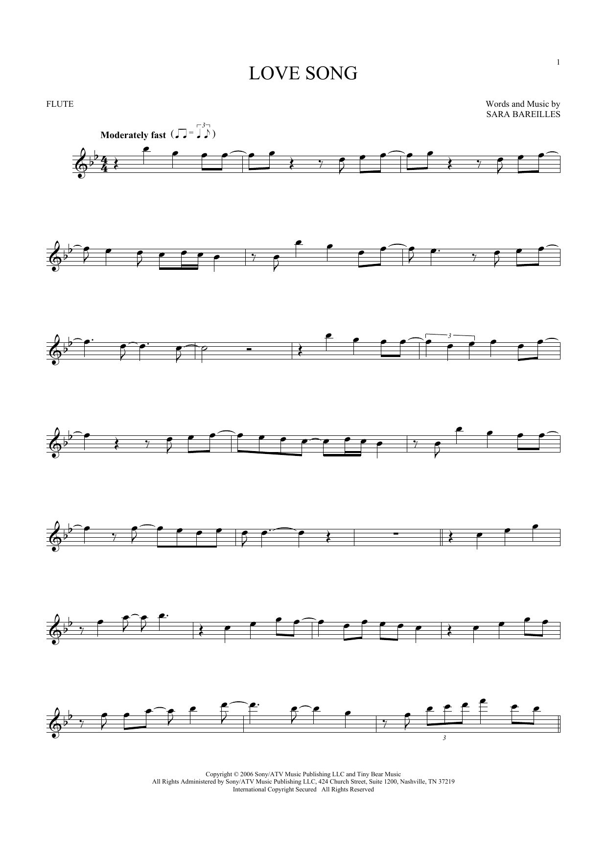 Product gallery: Page 1 of 1 Love Song, Sara Bareilles