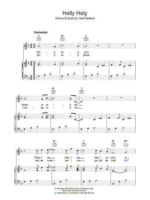 Produktgalerie: Seite 1 von 1 Holly Holy, Neil Diamond, Gesang, Gitarre, Klavier