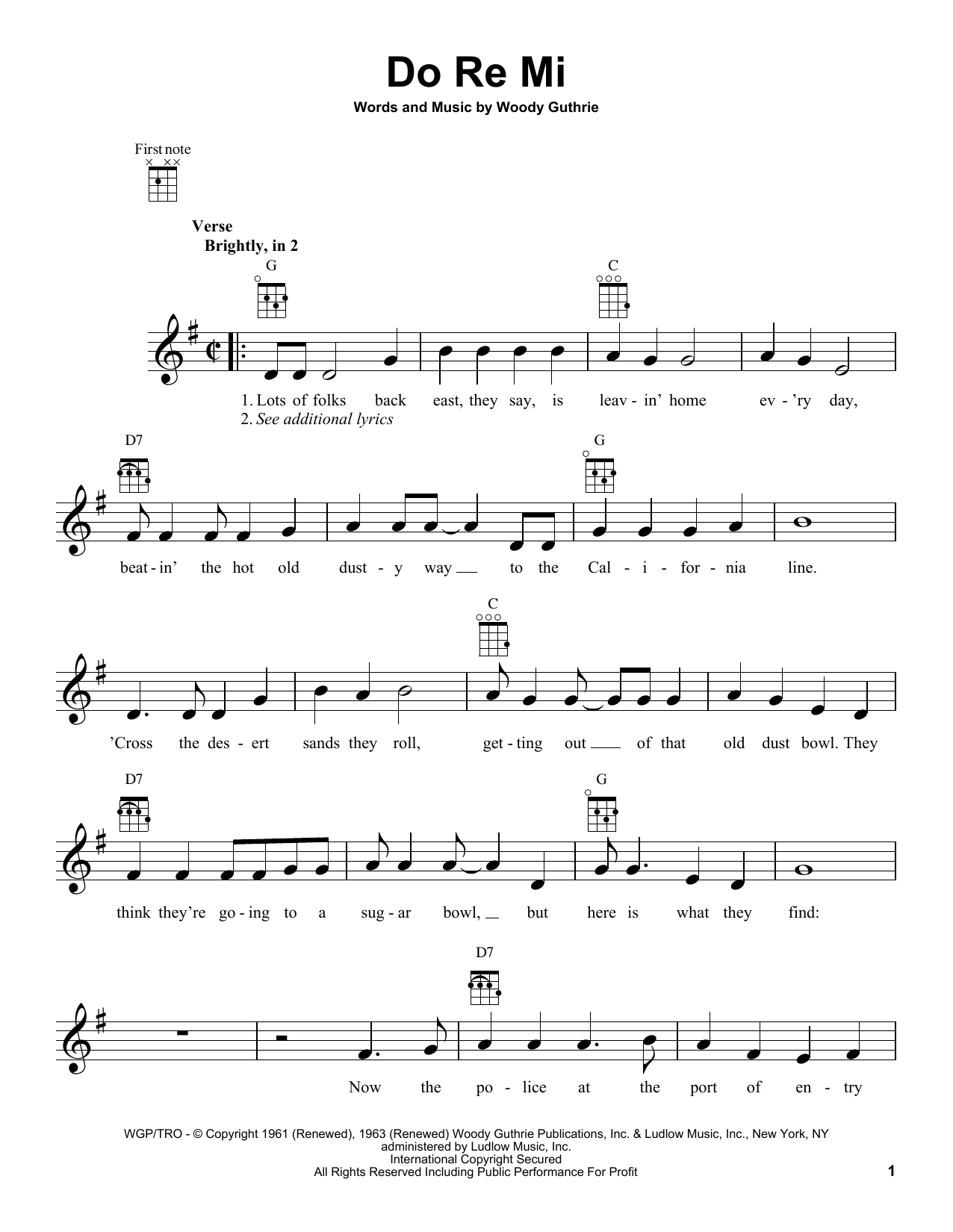 Product gallery: Page 1 of 1 Do Re Mi, Woody Guthrie