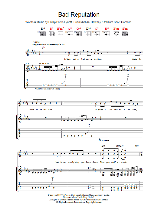 Produktgalerie: Seite 1 von 1 Bad Reputation, Thin Lizzy, Gitarre