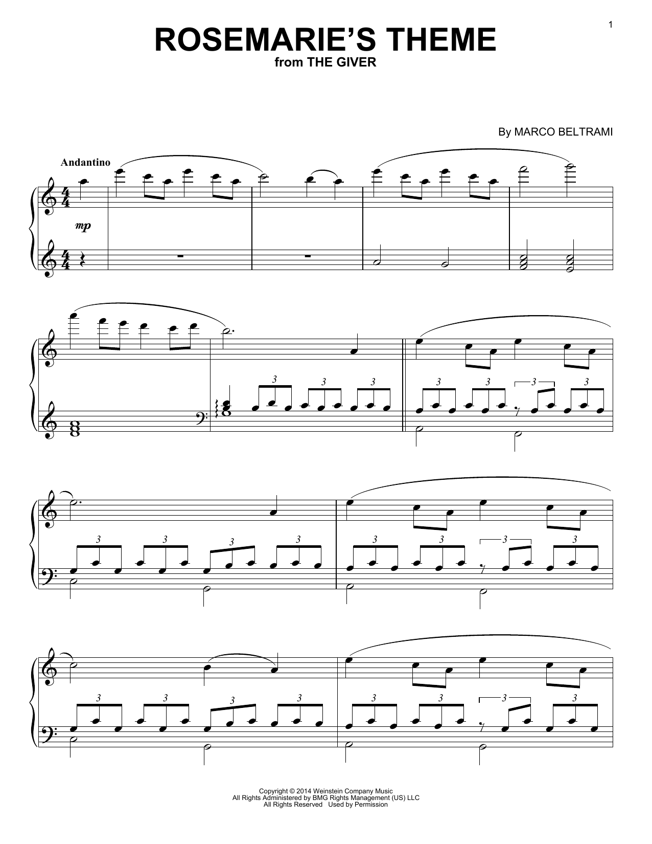 Product gallery: Page 1 of 1 Rosemarie's Theme, Marco Beltrami