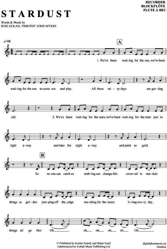 Product gallery: Page 1 of 4 Stardust , Lena, (recorder)