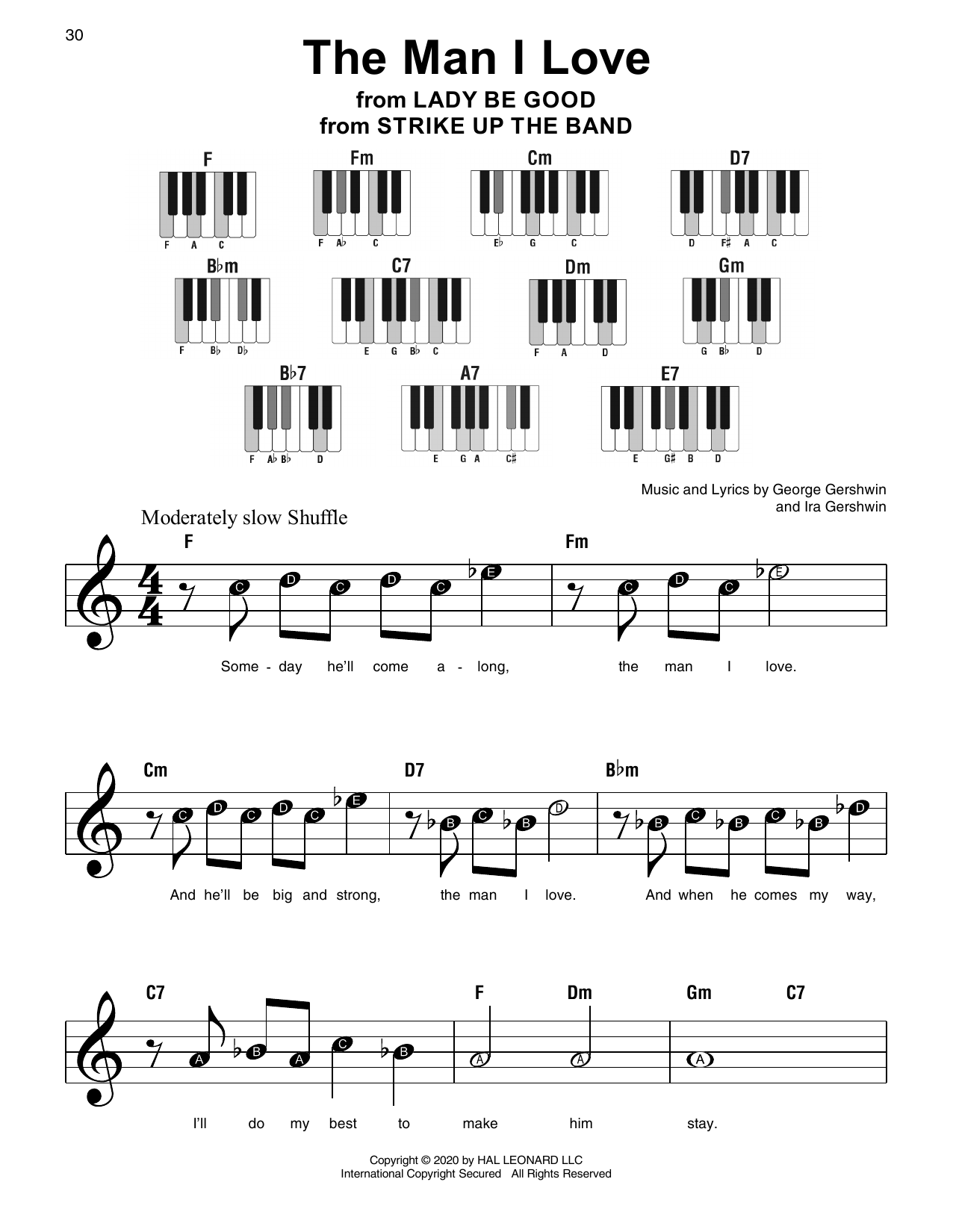 Product gallery: Page 1 of 1 The Man I Love (from Strike Up The Band), George Gershwin & Ira Gershwin