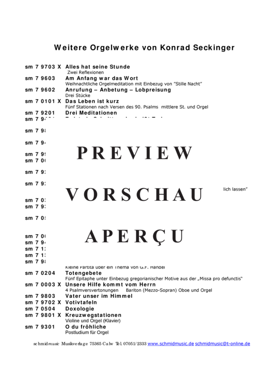 Produktgalerie: Seite 5 von 5 Concertino , , (Blechbläserquintett + Orgel) Trompete in C