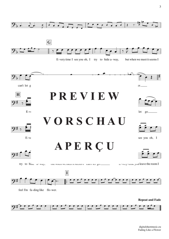 Product gallery: Page 4 of 4 Fading like a flower , Roxette, (Posaune / Bariton)