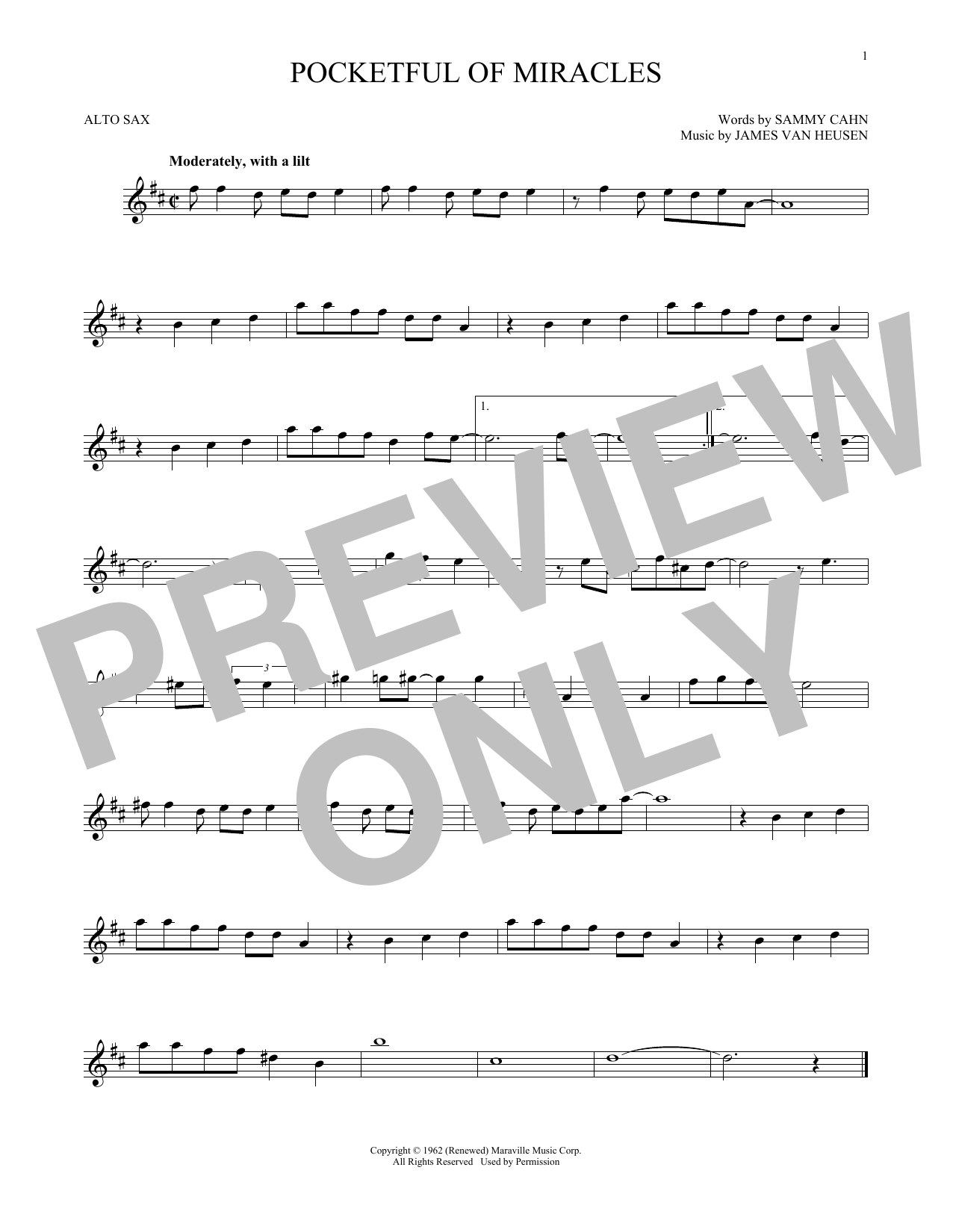 Product gallery: Page 1 of 1 Pocketful Of Miracles, Sammy Cahn