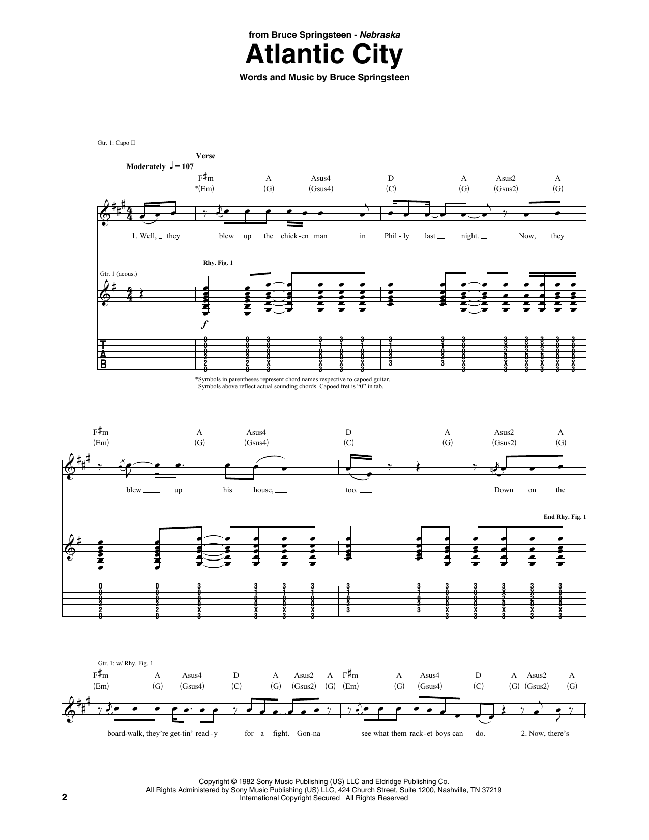 Produktgalerie: Seite 1 von 1 Atlantic City, Bruce Springsteen, Gitarre