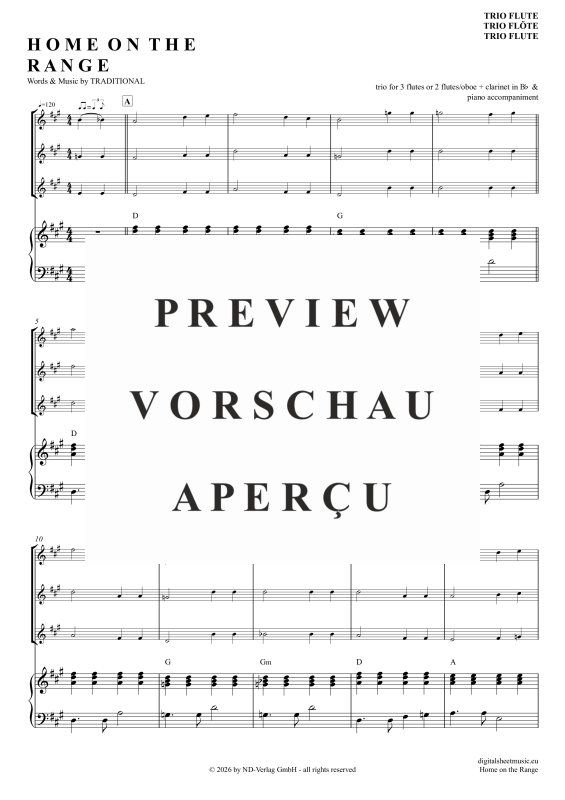 gallery: Home On The Range, American Folk Song, (Flöten Trio + Klavier)