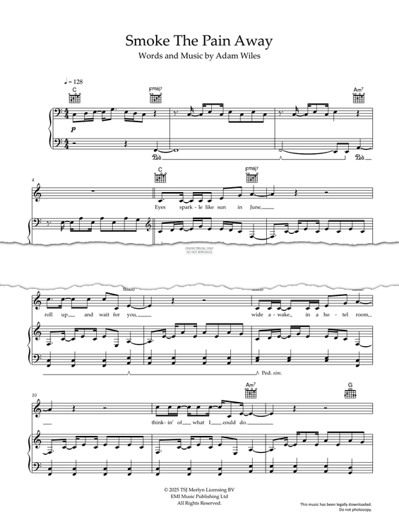 Produktgalerie: Seite 1 von 1 Smoke The Pain Away, Calvin Harris, Gesang, Gitarre, Klavier