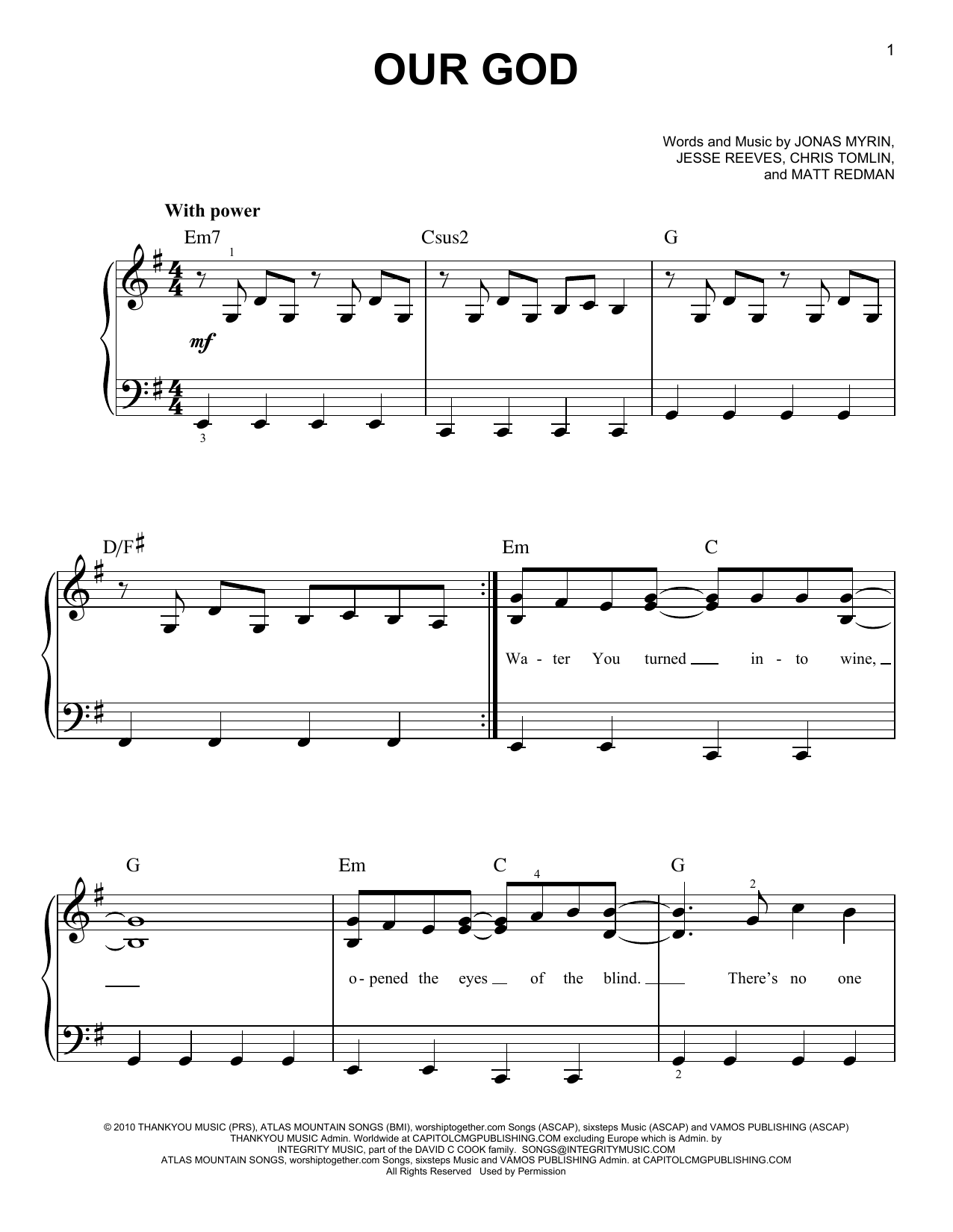 Produktgalerie: Seite 1 von 1 Our God, Chris Tomlin, Klavier
