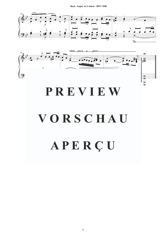 Produktgalerie: Seite 4 von 4 Fuge in G-Moll BWV 558b - Piano Version, , Klavier Solo