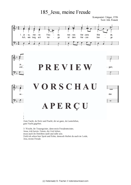 Product picture to: Jesu, meine Freude Crüger, 1556 / Joh. Franck