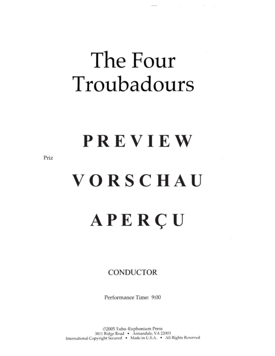 Product gallery: Page 3 of 21 The Four Troubadours , , (Tuba Quartett EETT)