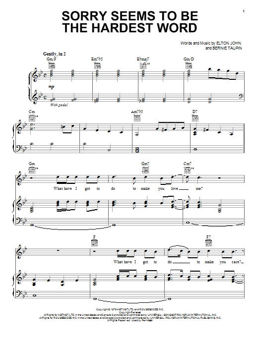 Produktbild zu: Sorry Seems To Be The Hardest Word