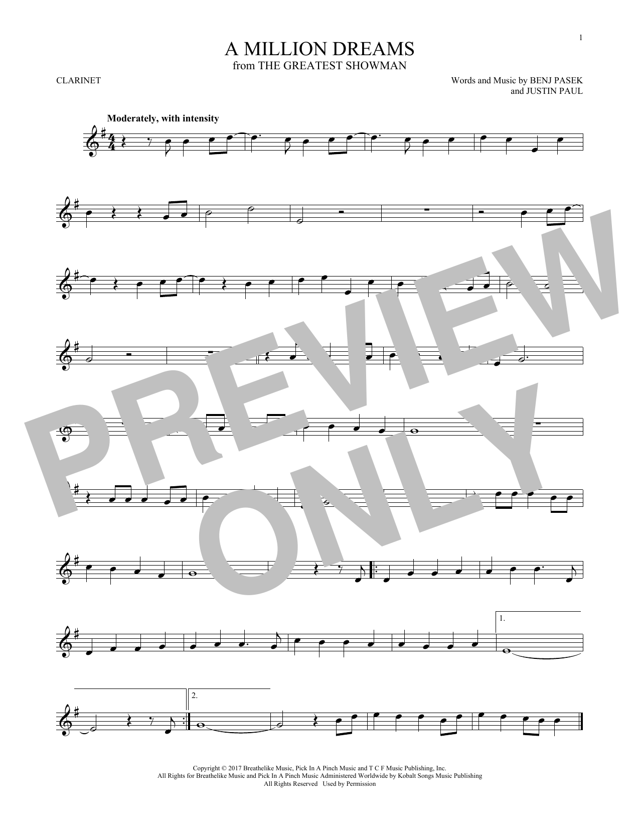 Product gallery: Page 1 of 1 A Million Dreams (from The Greatest Showman), Pasek & Paul