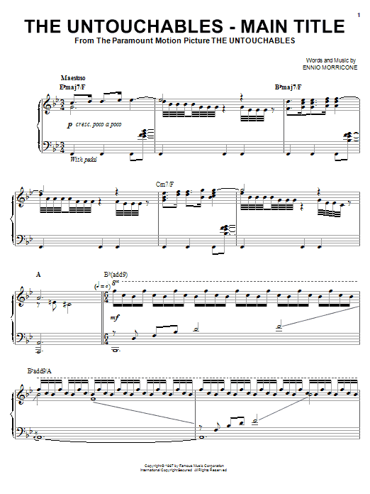 Product gallery: Page 1 of 1 The Untouchables - Main Title, Ennio Morricone