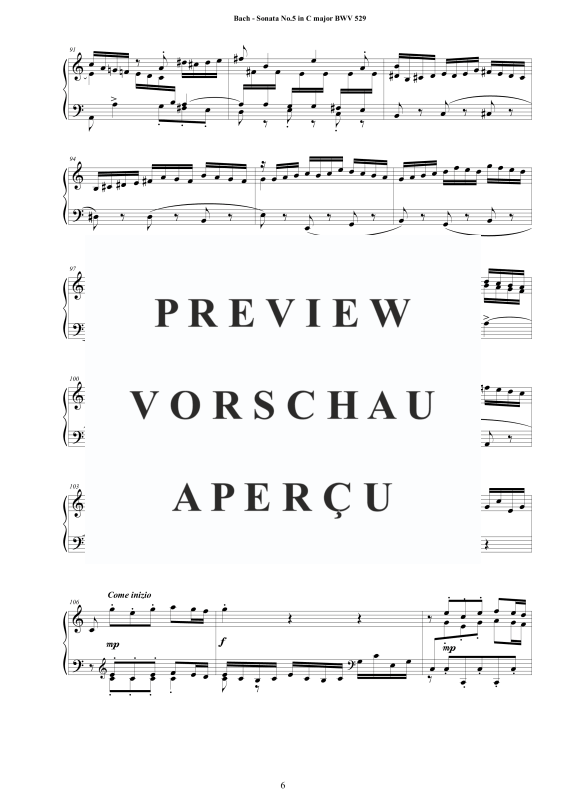 Product gallery: Page 7 of 11 Sonata No.5 in C-Durr BWV 529, , Harpsichord/Solo Piano