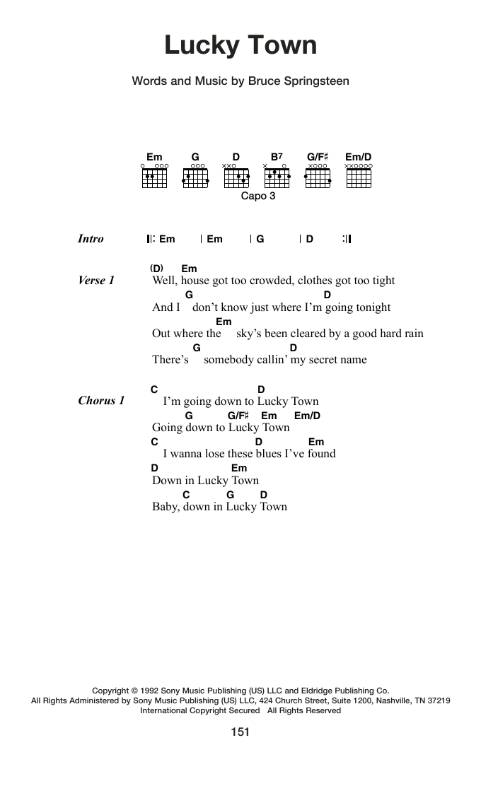 Produktgalerie: Seite 1 von 1 Lucky Town, Bruce Springsteen, Gitarre