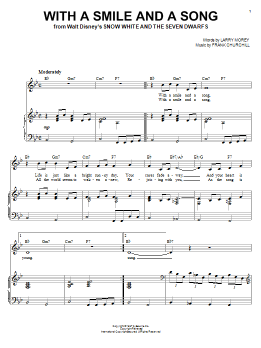 Produktbild zu: With A Smile And A Song (from Snow White And The Seven Dwarfs)
