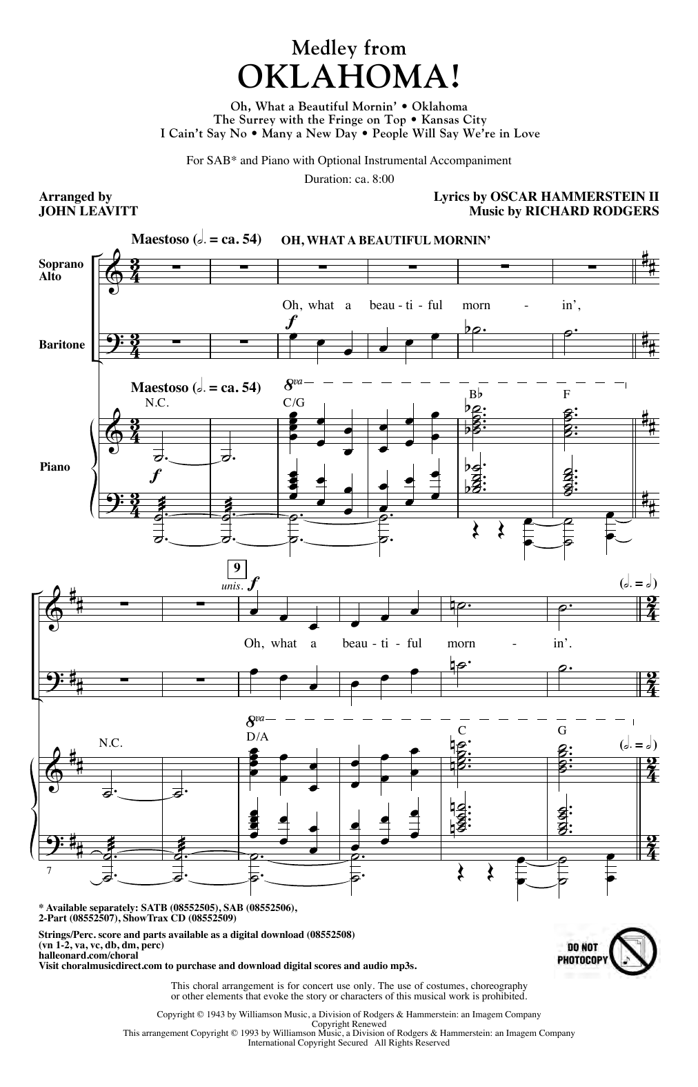 Produktbild zu: Oklahoma! (Medley) (arr. John Leavitt)