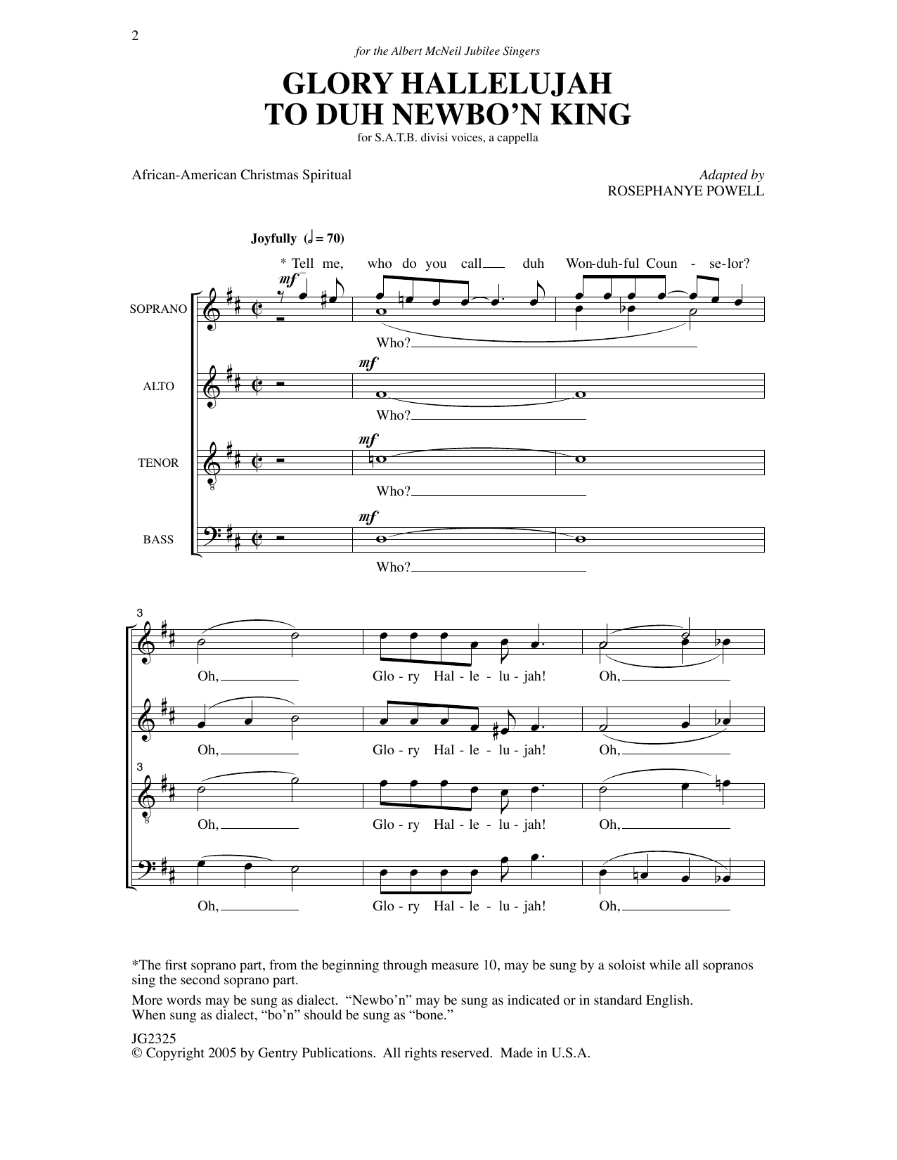 Produktbild zu: Glory Hallelujah To Duh Newbo'n King!