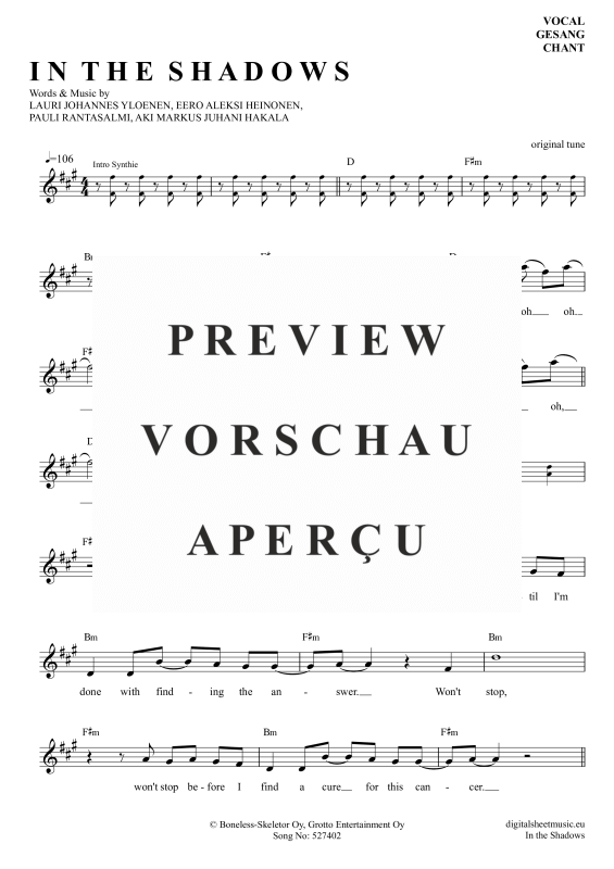 gallery: In The Shadows, Rasmus, Gesang