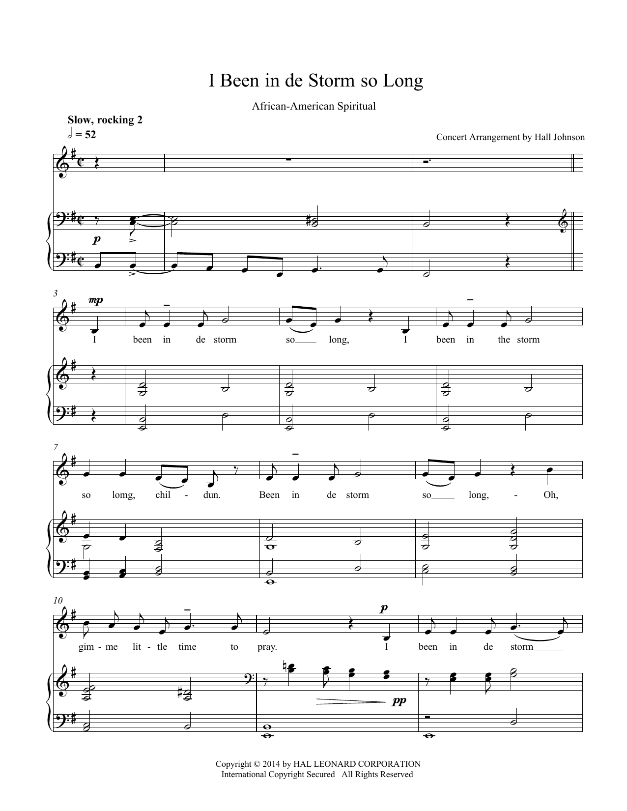 Produktbild zu: I Been in de Storm So Long (E minor)