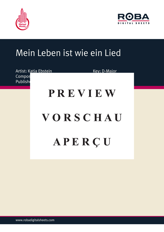 Produktgalerie: Seite 2 von 4 Mein Leben ist wie ein Lied, Ebstein, 	Katja, Klavier und Gesang