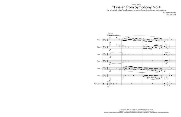 Produktgalerie: Seite 1 von 11 Finale from Symphony No. 4, , (Tuba Ensemble 6x Tuba und Percussion)