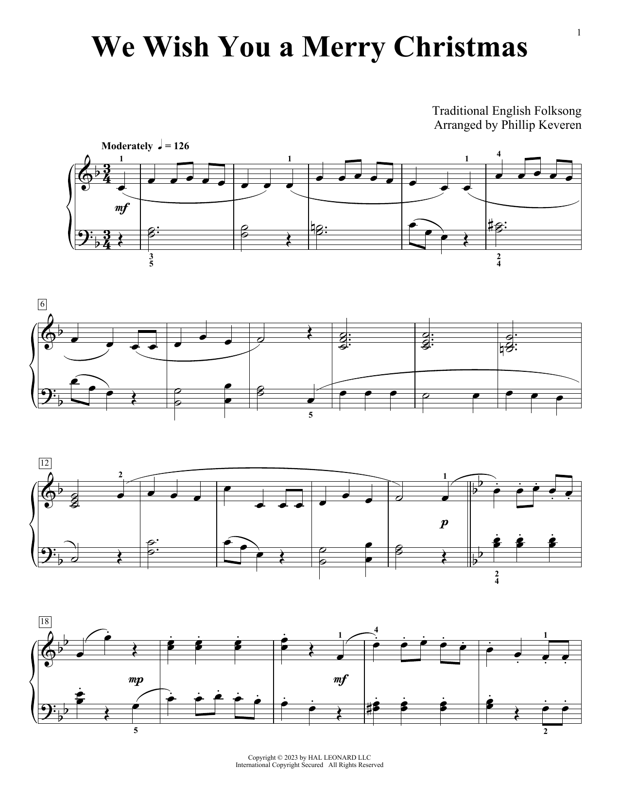 Produktbild zu: We Wish You A Merry Christmas (arr. Phillip Keveren)