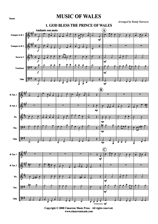 Produktbild zu: Music of Wales 1. God Bless the Prince of Wales  2. Men of Harlech